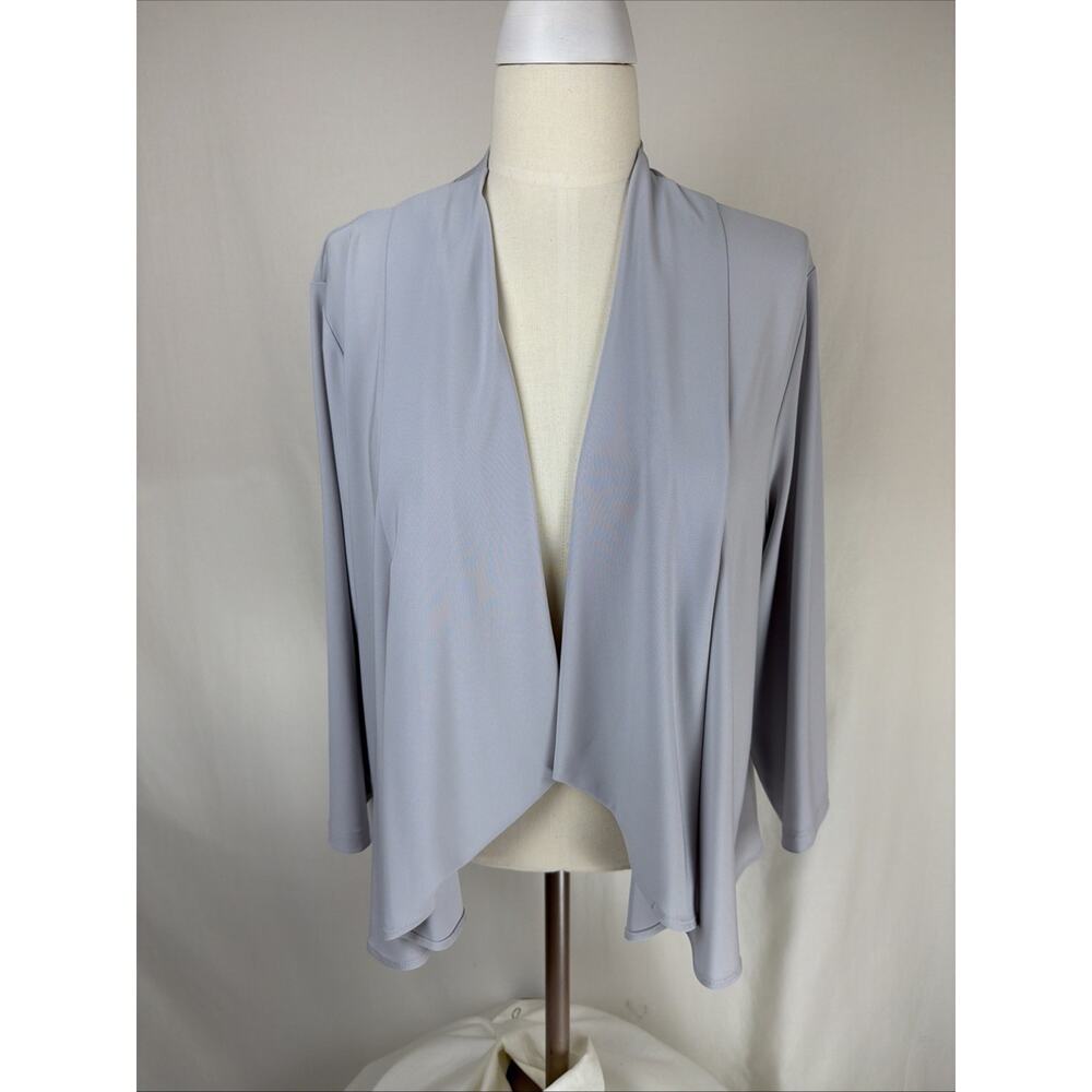 NWT Chalet Y75490 "Carson" Gray High Low Hem Open Shrug Jacket 1X #0740 USA